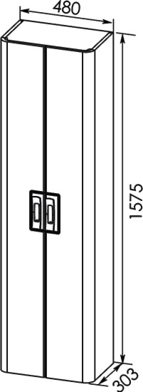 Пенал Aquanet Паллада 50 слоновая кость