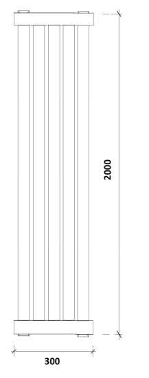 Дизайн-радиатор водяной Secado Сельвино 5 2000/300, белый глянец