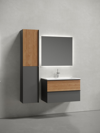 Тумба с раковиной Sancos Delta 80 дуб красный/графит, DL80GR