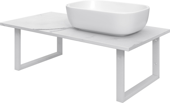 Столешница с раковиной Diwo Элиста 100 белый мрамор, с раковиной Moduo 50 Square