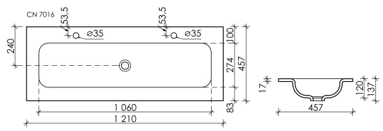 Мебельная раковина Sancos Element 121 CN7016