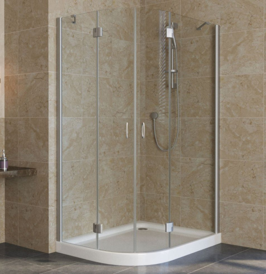 Душевой уголок Vegas Glass AFS-F Lux 110*100 07 01 R профиль матовый хром, стекло прозрачное
