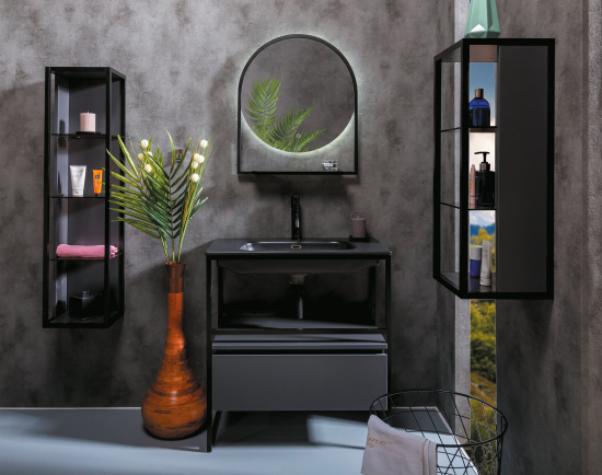 Тумба с раковиной Armadi Art Loft 80 антрацит, напольная