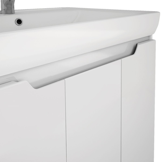 Мебель для ванной Dreja Q Plus (D) 80 c опорами белый глянец