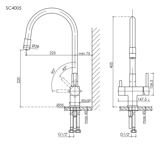 Смеситель для кухни Sancos Arno SC4005CH, хром