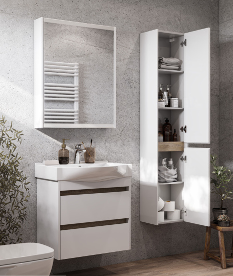 Зеркало-шкаф Aquaton Нортон 65 белый глянец