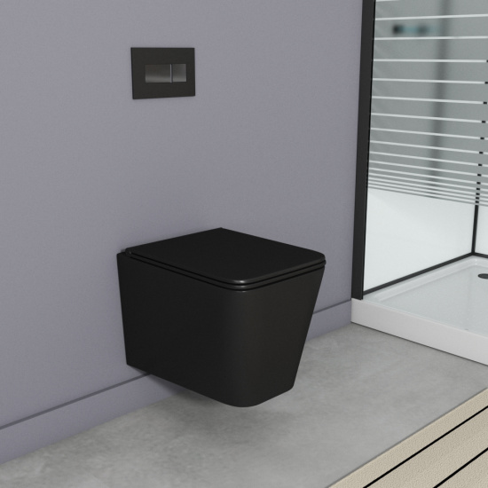 Подвесной унитаз Owl 1975 Vatter Ruta-H Matt Black OWLT190404 безободковый