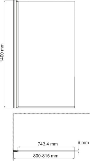 Шторка на ванну Wasserkraft Berkel 48P01-80W