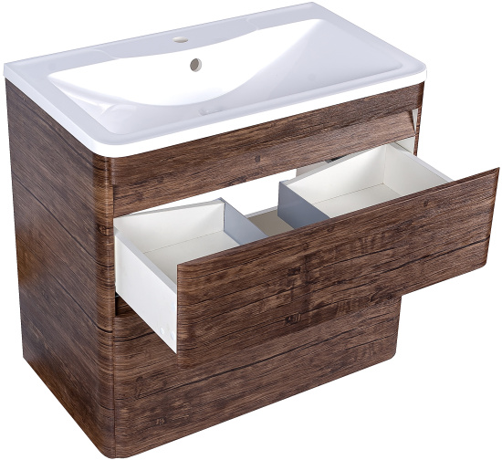 Тумба с раковиной Style Line Атлантика 80 Люкс Plus напольная, старое дерево