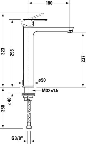 Смеситель для раковины Duravit A.1 A11040002010 хром