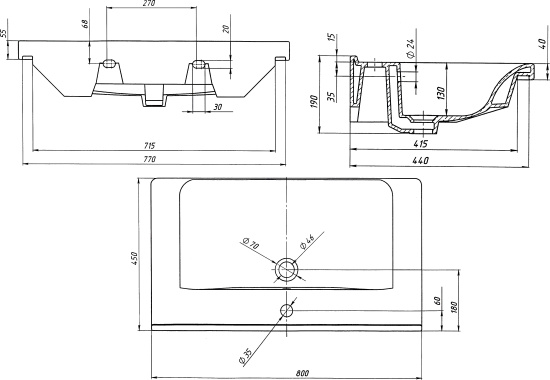 Мебель для ванной Aquaton Капри 80 подвесная