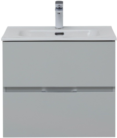 Тумба с раковиной Aquanet Алвита new 60 подвесная, серый, с ящиками
