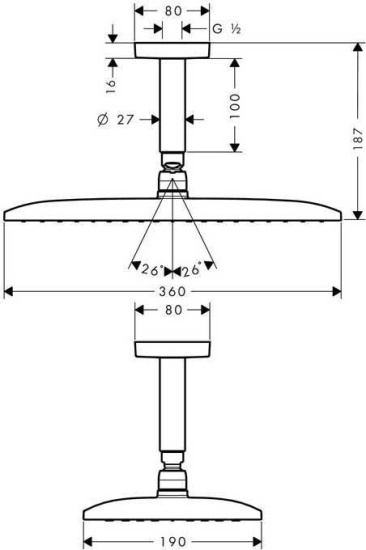 Верхний душ Hansgrohe Raindance E Air 27381000
