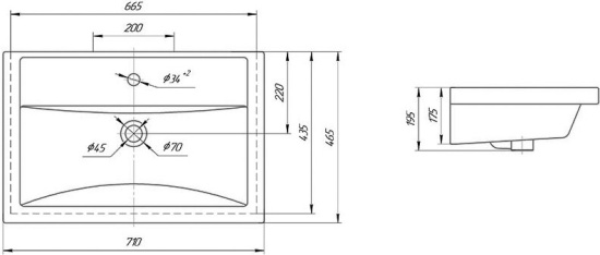 Мебель для ванной 1MarKa Nuvo 70Н напольная, дуб сонома