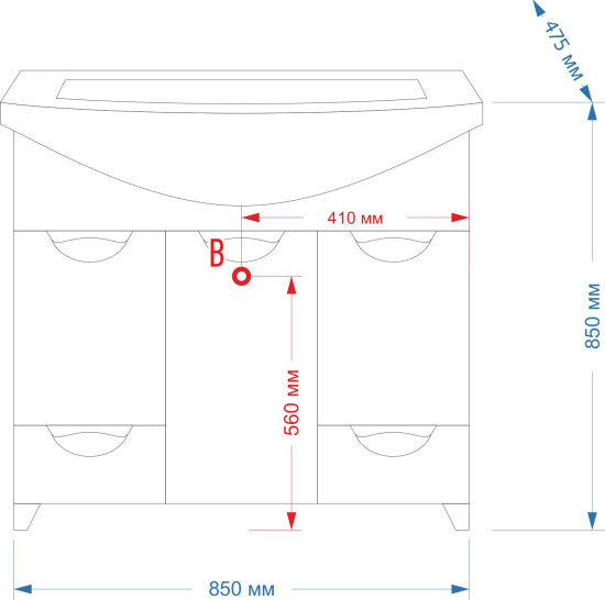 Тумба с раковиной Misty Орхидея 85 черная эмаль