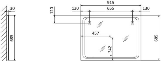 Мебель для ванной Raval Forte 110 L, под стиральную машину