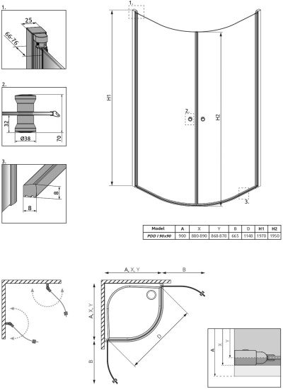 Душевой уголок Radaway EOS PDD I 90x90
