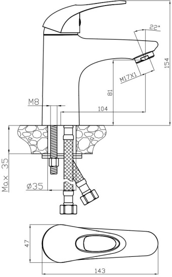 Смеситель для раковины Olive'S Vega 12100VE