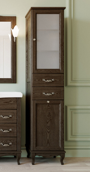 Пенал ValenHouse Астер 40 R с бельевой корзиной, кальяри, фурнитура хром