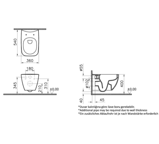 Инсталляция с унитазом VitrA Shift 9855B003-7206 с кнопкой хром