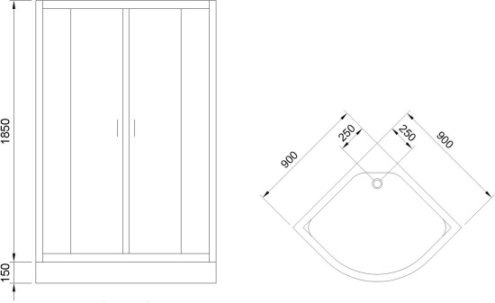 Душевой уголок Royal Bath HK RB90HK-C-BL 90x90 с поддоном