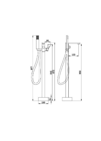 Напольный смеситель для ванны Boch mann Albano Brush Nickel BM8924