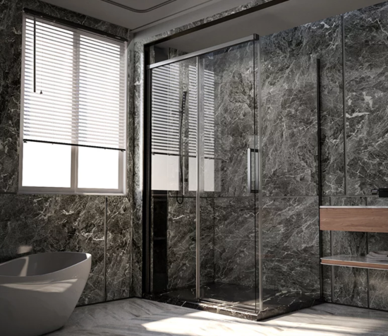 Душевой уголок Veconi Premium Trento PTC-SP-40GR 140x100, профиль графит