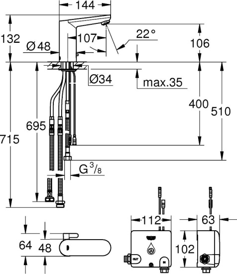Смеситель для раковины Grohe Eurosmart Cosmopolitan E 36386001 хром