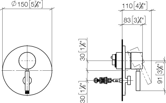 Смеситель для душа Dorn Bracht Meta 36120660-00 с внутренней частью, хром