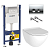 Унитаз подвесной beWash Bogen 88303214 безободковый + инсталляция Geberit Duofix Delta 458.103.21.1 3 в 1 с кнопкой