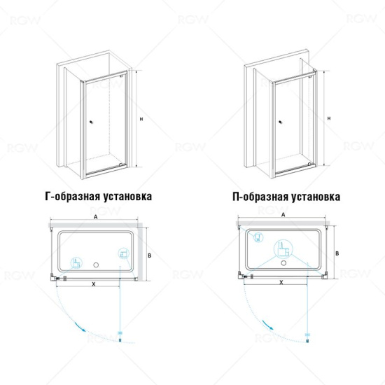 Душевой уголок RGW Passage PA-35 (975-1025)х1000х1850 профиль хром, стекло прозрачное