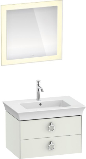 Тумба с раковиной Duravit White Tulip 75 2 ящика, с ручкой, шелковисто-матовый
