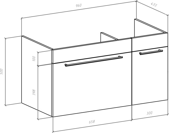 Тумба с раковиной Bellezza Альдо 100 белая