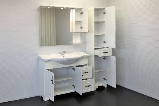 Тумба с раковиной Comforty Севилья 100 напольная, слоновая кость
