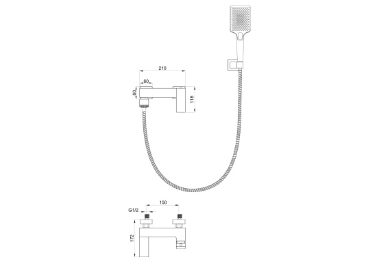 Смеситель для ванны Wonzon & Woghand Fit WW-88639009-MB