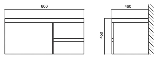 Тумба с раковиной BelBagno Luce 80 bianco lucido