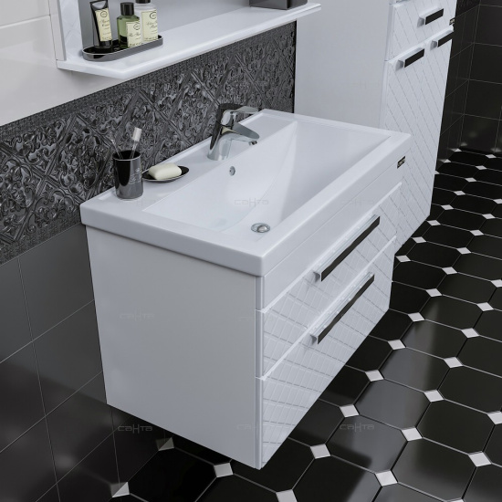 Мебель для ванной СанТа Калипсо Люкс 80 подвесная 2 ящика