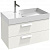 Тумба с раковиной Jacob Delafon Rythmik 80х46 2 ящика белый блестящий лак