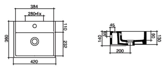 Накладная раковина Disegno Ceramica Box BX04236101