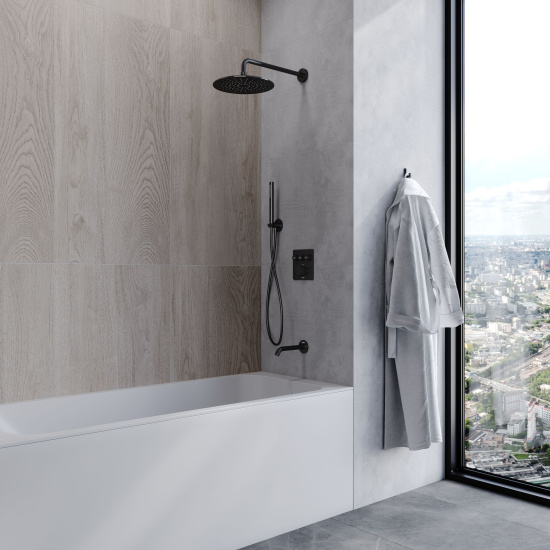 Смеситель для ванны AQUAme AQM8812MB термостат на 3 потребителя