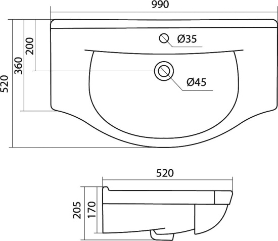 Тумба с раковиной Comforty Сочи 100 напольная