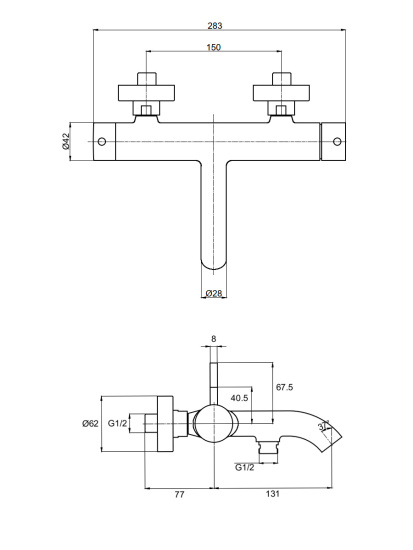 Смеситель для ванны с душем AQUAme Siena AQM6212GG
