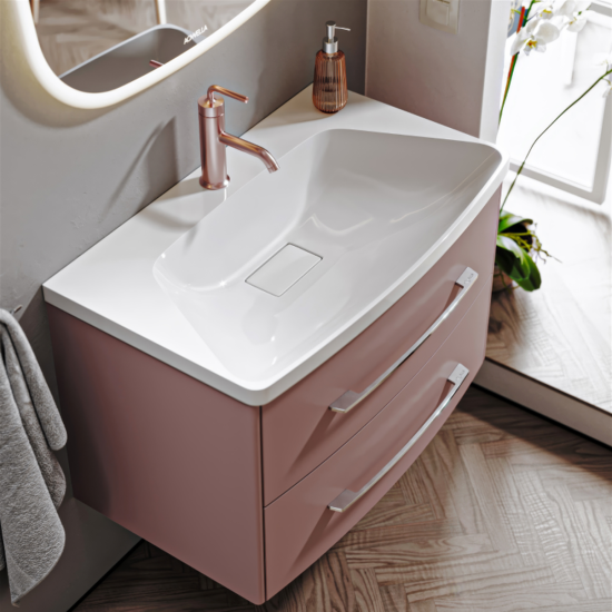 Тумба с раковиной Aqwella 5 stars Neringa 80 пепельная роза