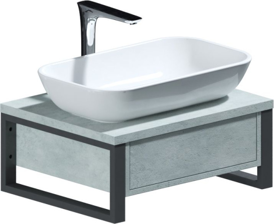 Тумба с раковиной 1MarKa Grunge Loft 60П бетон светлый