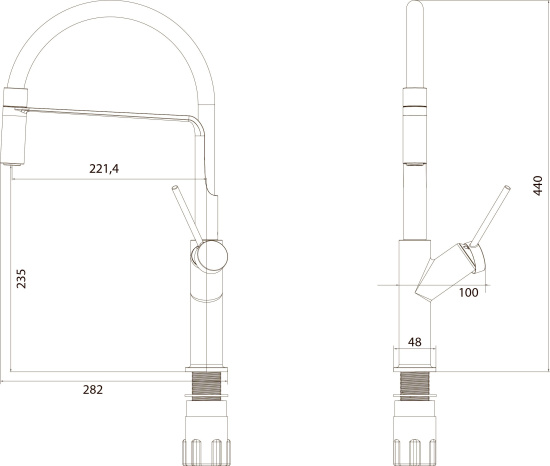 Смеситель для кухни Omnires Vita VI6350BLBL черный