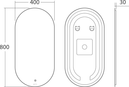 Зеркало Owl 1975 Rusken 40, с подсветкой
