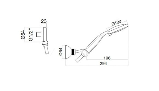 Душевой гарнитур Webert AC0489560, черный