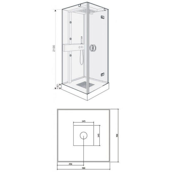 Душевая кабина Wasserfalle W-9701 100x100