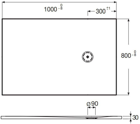 Поддон для душа Jacob Delafon Singulier 100х80 серый сланец с сифоном