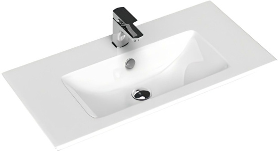 Тумба с раковиной Aquanet Практика 80 2 ящика, белая матовая